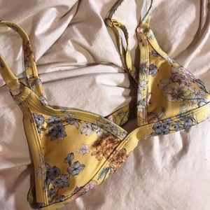 Pacsun La Hearts Floral Yellow bikini top